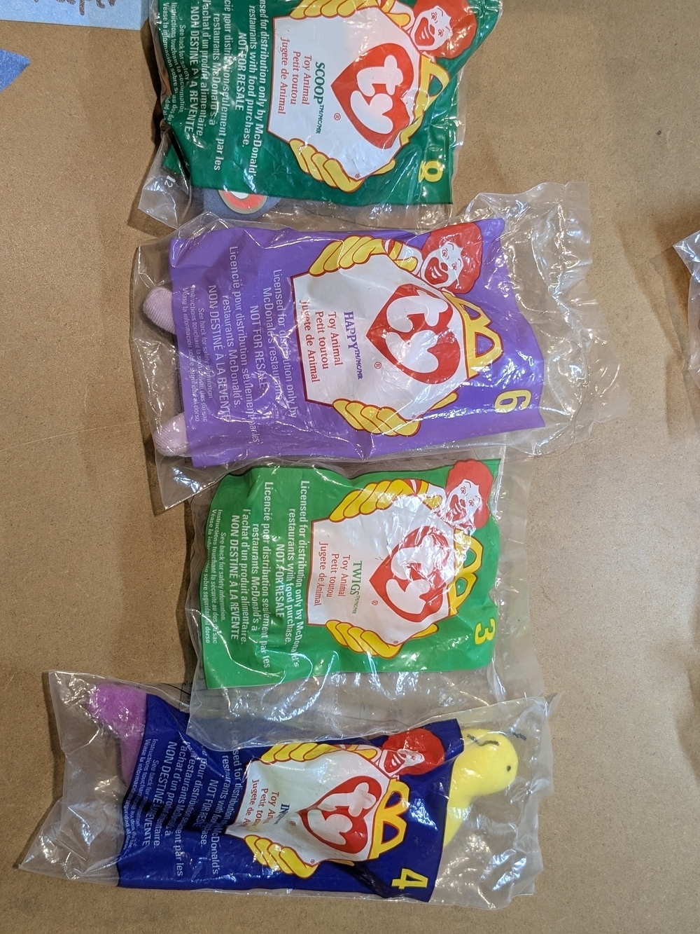 Ty Beanies Set Of 4 McDonald's 1998